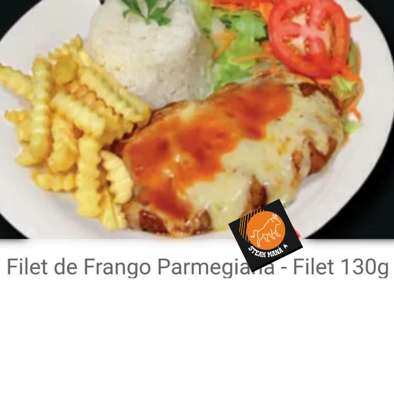 Filé de frango parmegiana steak mana