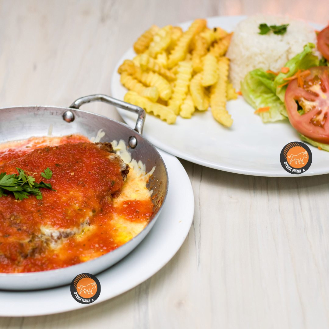 parmegiana de carne steak mana